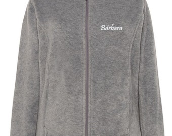 Women's Personalized Grey Polar Fleece Coat