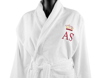 Laminated Robe - Crown Bordeaux Personalized with Monogram