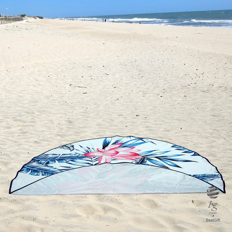 Large Round Beach Towel Circle Rounded Towels 150cm 59 Etsy