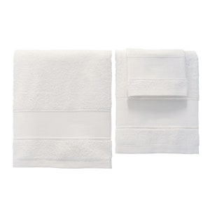 Personalized Monogram Bath Set Bath sheet, Hand towel, Guest towel Ref. Chenille Biały