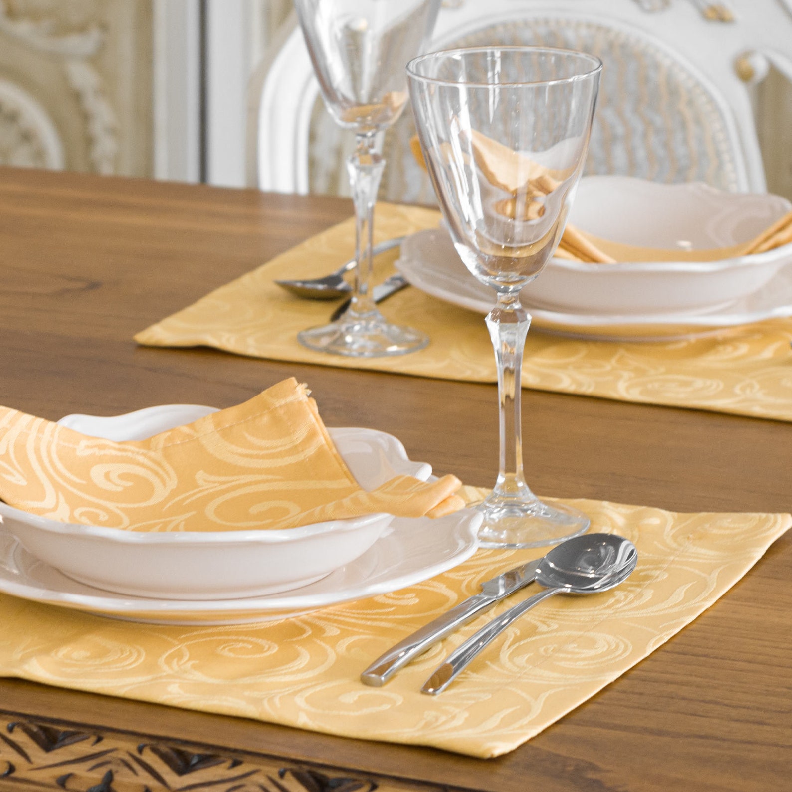 Luxury Gold Table Placemat Anti Stain Proof Resistant Pack Etsy Canada