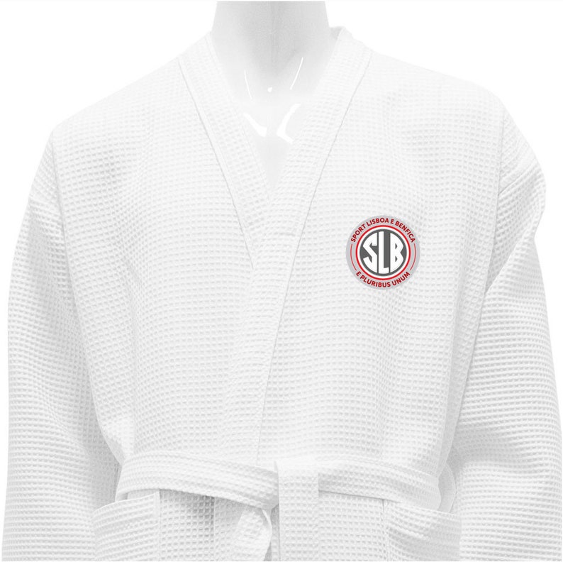 Personalized White Waffle Bathrobe Benfica SLB Pluribus