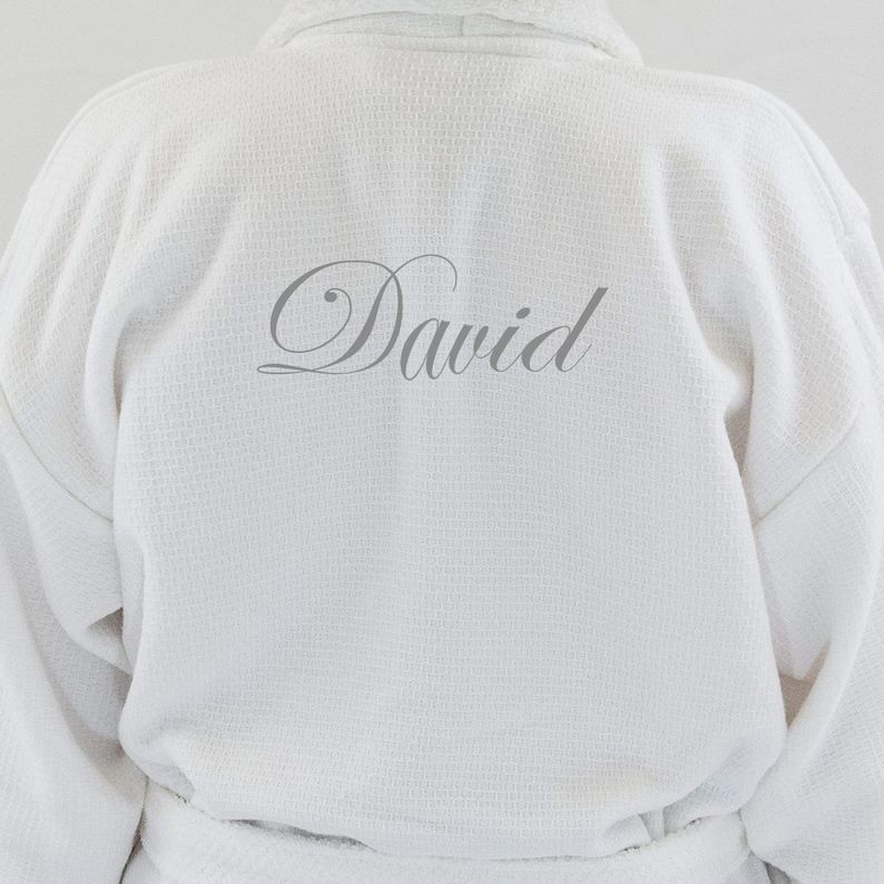 Luxury Men Personalized Bathrobe Gift With Silver Monogram and Etsy