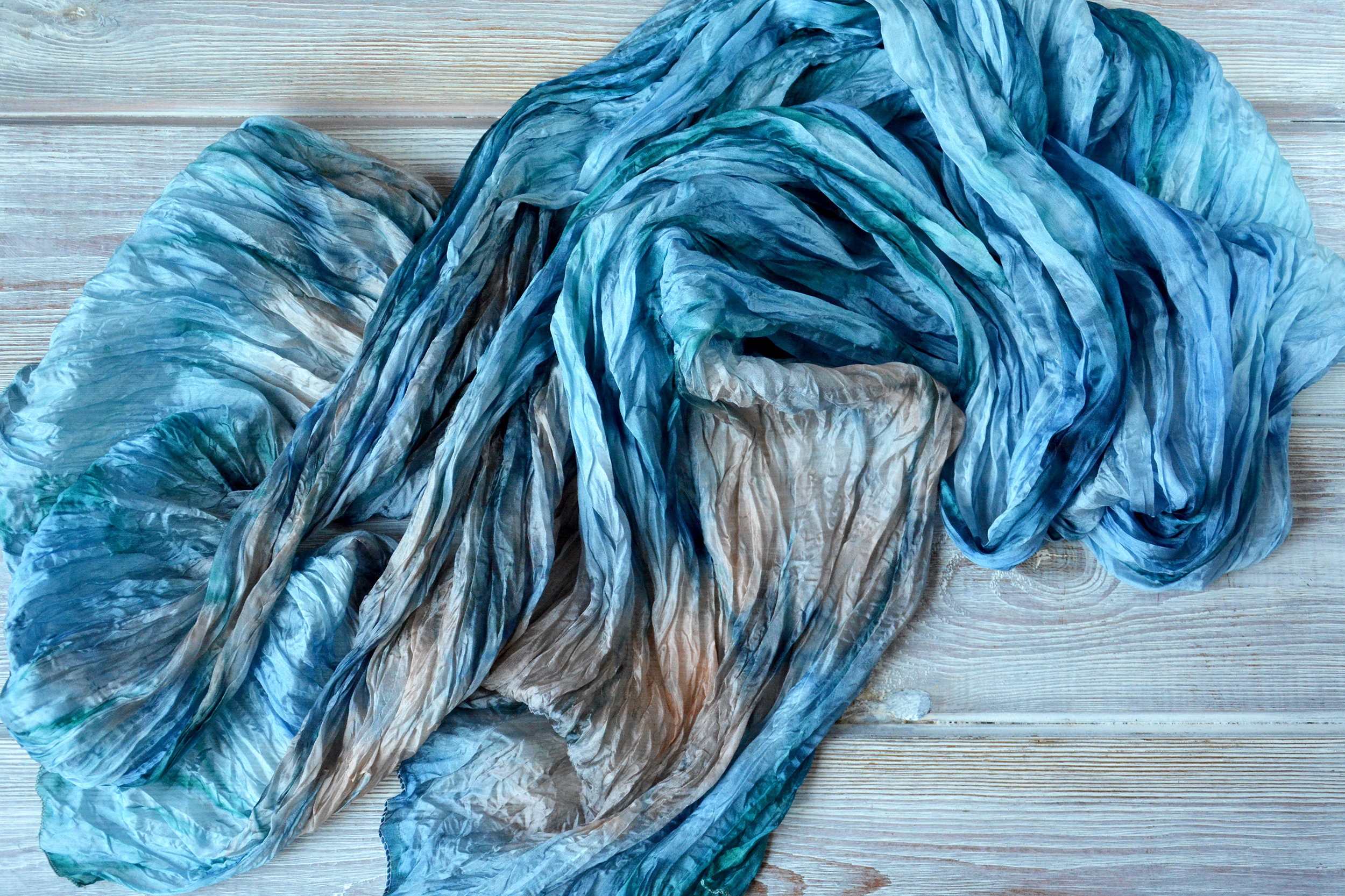 Blue silk scarf grey silk scarf for women scarf Birthday | Etsy