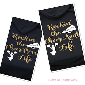 Cheer Sweatshirt with hood, Cheerleader, Cheer mom, Cheer Aunt, Cheer Grandma,