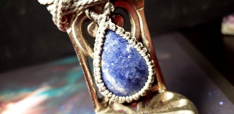 Peruvian Sodalite Handmade Necklace With Macrame