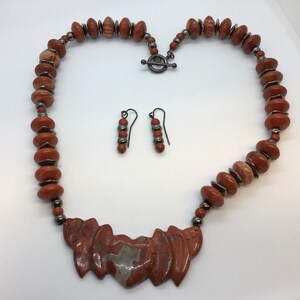 Red Poppy Jasper Necklace Set
