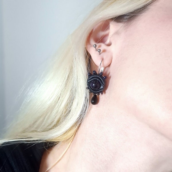 Boucles d'oreille protection mauvais oeil grec | bijoux nazar boncuk | bijoux occultes oeil larme tatouage