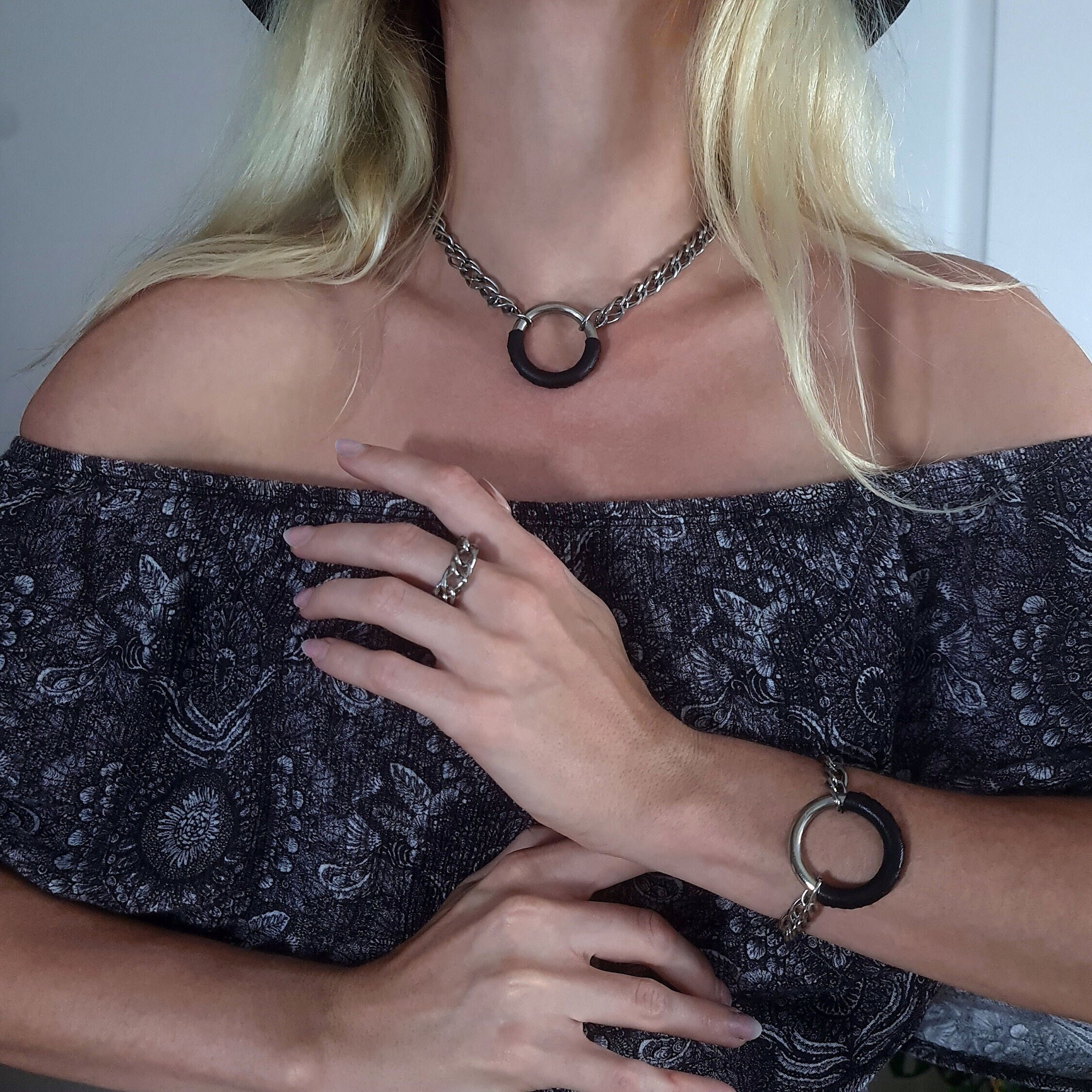O-ring Chunky Chain Bracelet - Punk Jewelry - Y2k Jewels