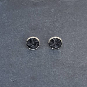 Mens black stud earrings Goth black studs earrings for women Gothic dark occult jewelry esoteric tiny earrings emo image 3