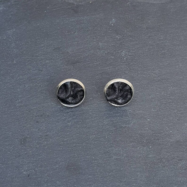 Mens black stud earrings Goth black studs earrings for women Gothic dark occult jewelry esoteric tiny earrings emo image 3