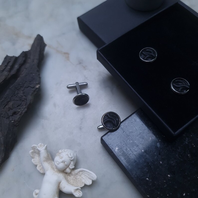 Mens black stud earrings Goth black studs earrings for women Gothic dark occult jewelry esoteric tiny earrings emo image 7