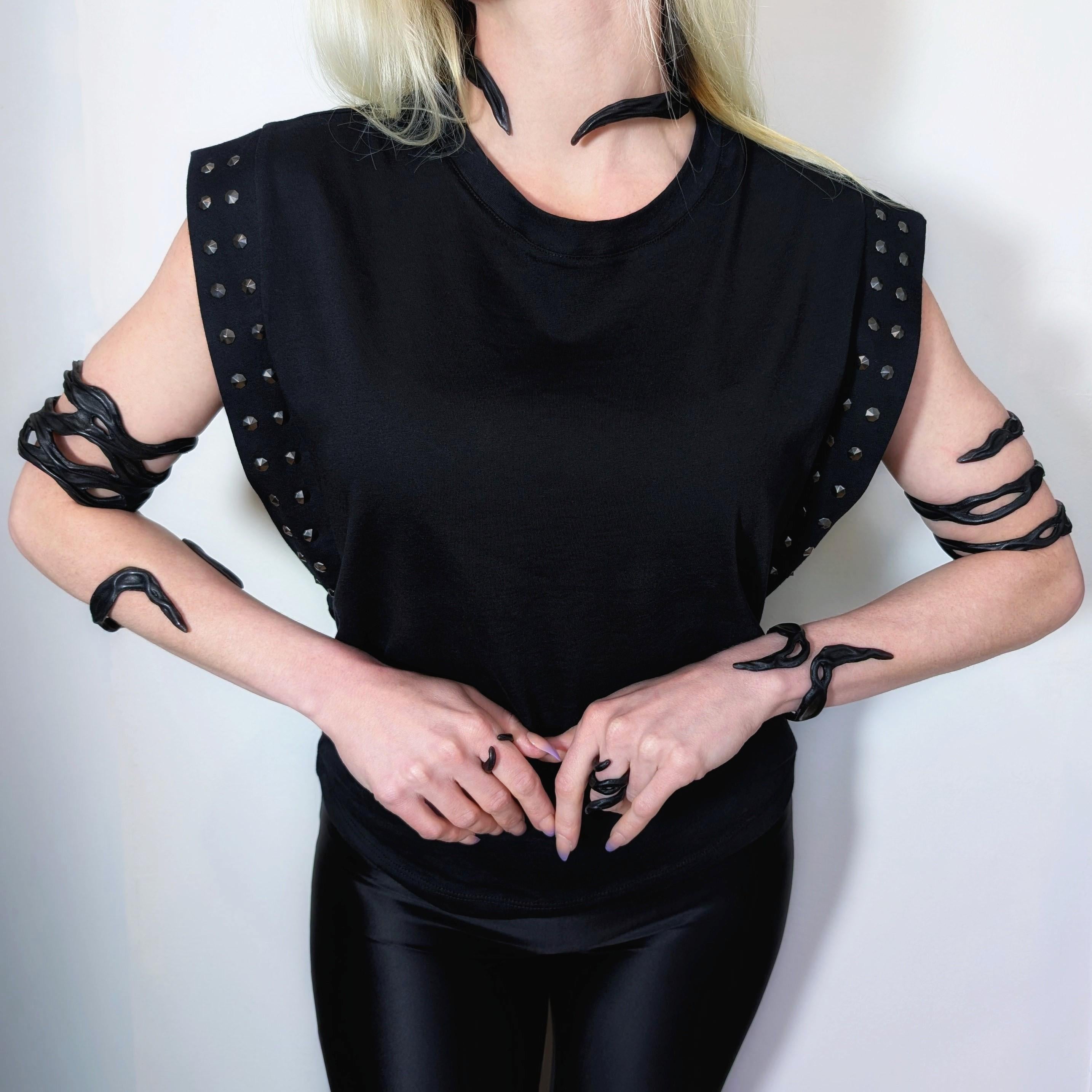 Sculptural Driftwood Leather Cuff