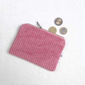 kleines Etui // Geldbörse aus Breitcord in rosa // Neccesaire aus Baumwolle// vegan & nachhaltig // Geschenk zum Geburtstag