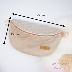 Bauchtasche, Crossbodybag Damen Cord eukalyptus mit austauschbaren Gurten afbeelding 8