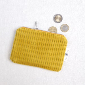 Etui aus Breitcord in senfgelb // Portemonnaie Unisex Damen Herren Kinder // Schminktäschchen // Geschenk zur Einschulung