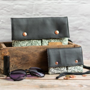 Set aus Tasche und Geldbörse für Damen // Kunstleder Muster schwarz weiß // kleine Partytasche // Crossbag für Mädchen // Weihnachtsgeschenk