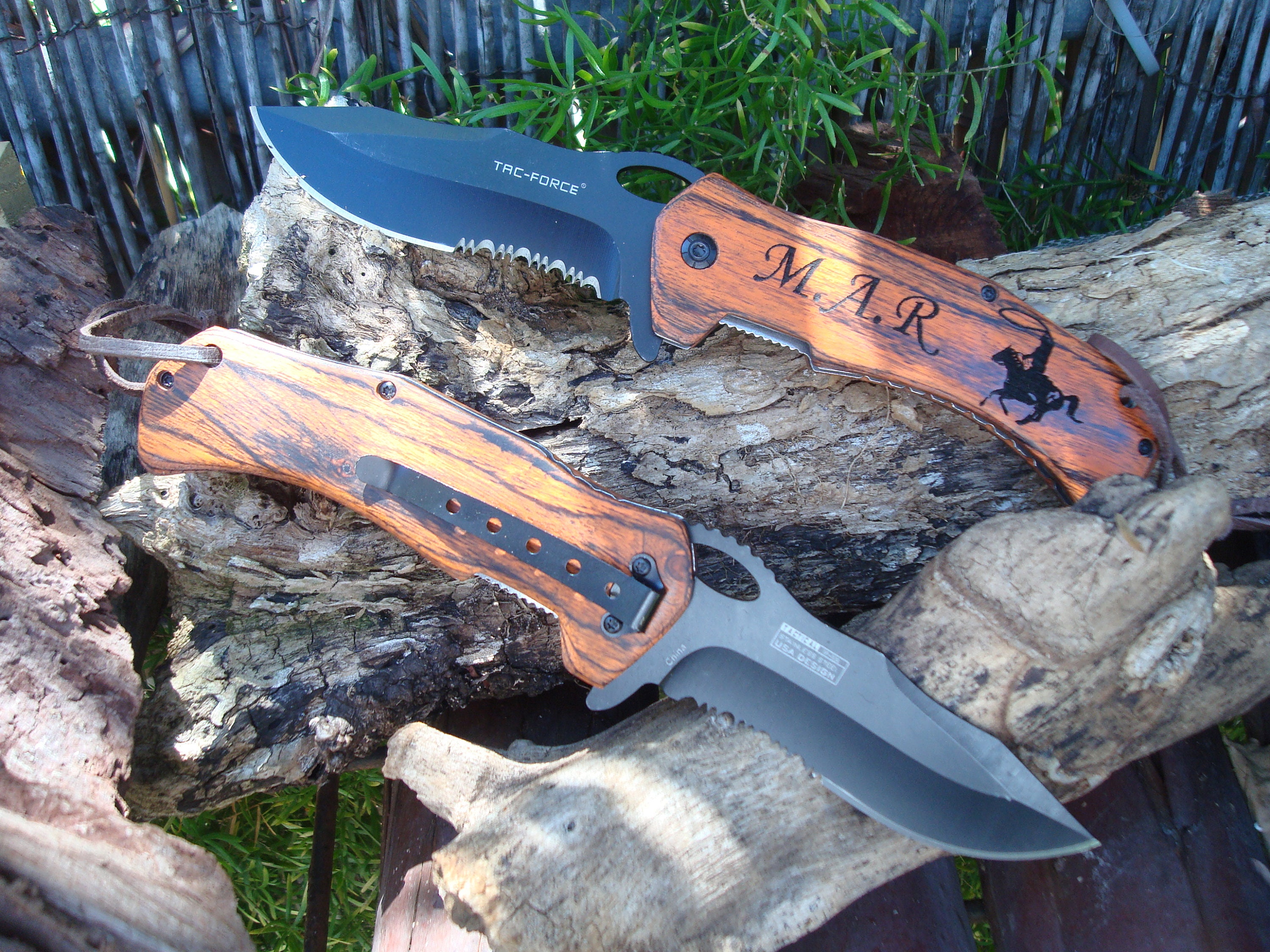 Personalized Engraved Knife Cowboy Working Name Initial Etsy