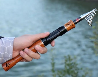 Canna da pesca personalizzata telescopica 1,6 m manico in sughero spinning casting attrezzo da pesca in fibra di carbonio,