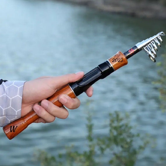 Personalized Fishing Rod Telescopic 1.6M Cork Handle Spinning Casting  Carbon Fiber Pesca Tool, 