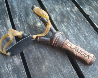 Personalized Handcrafted Wooden Slingshot Includes Gift Bag! Custom Wood Sling Shot! - Camping Shooting Hiking - Hunting