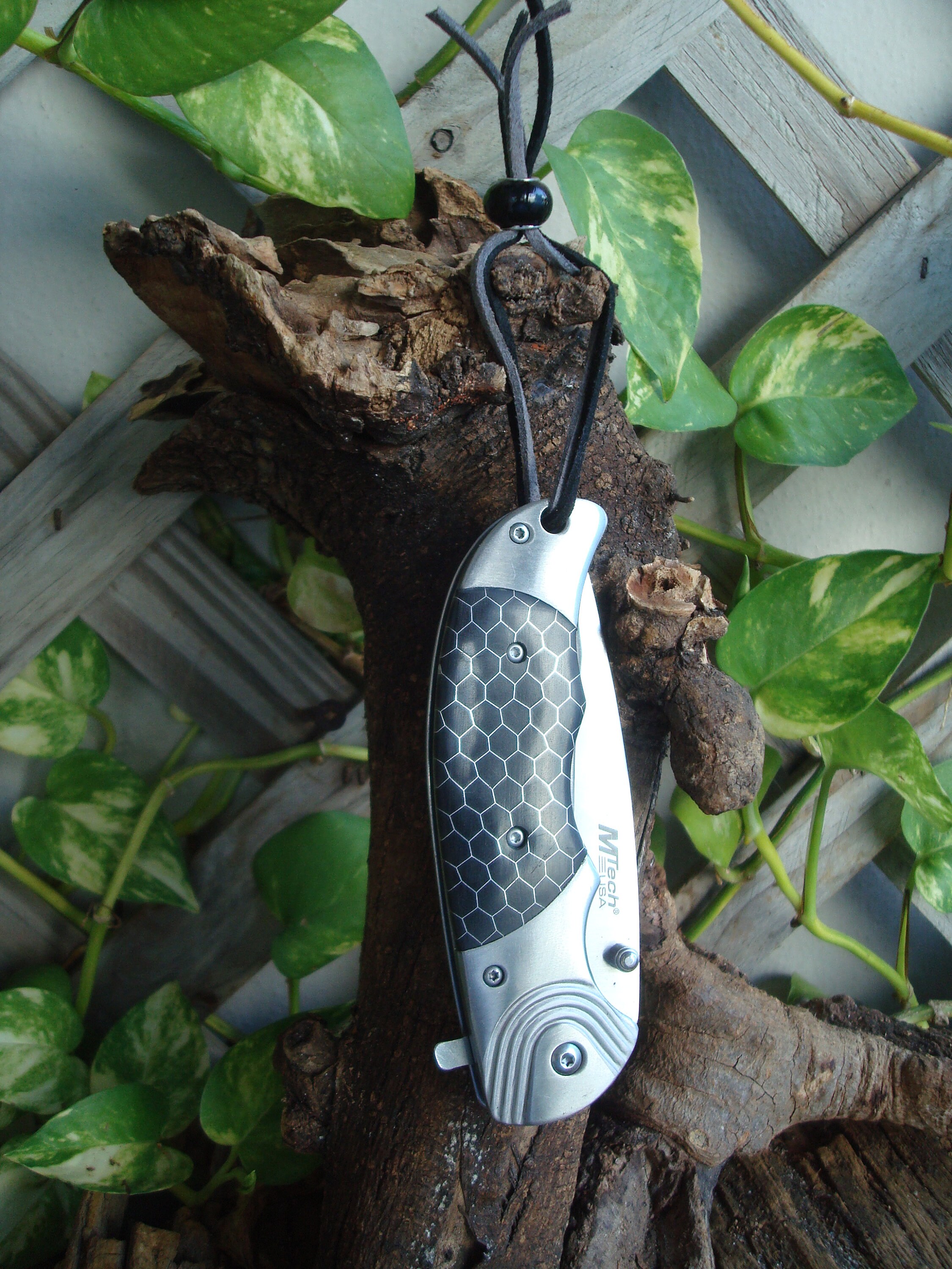 Set 2 Collectible Pocket Knives Leather Cord Wooden Etsy