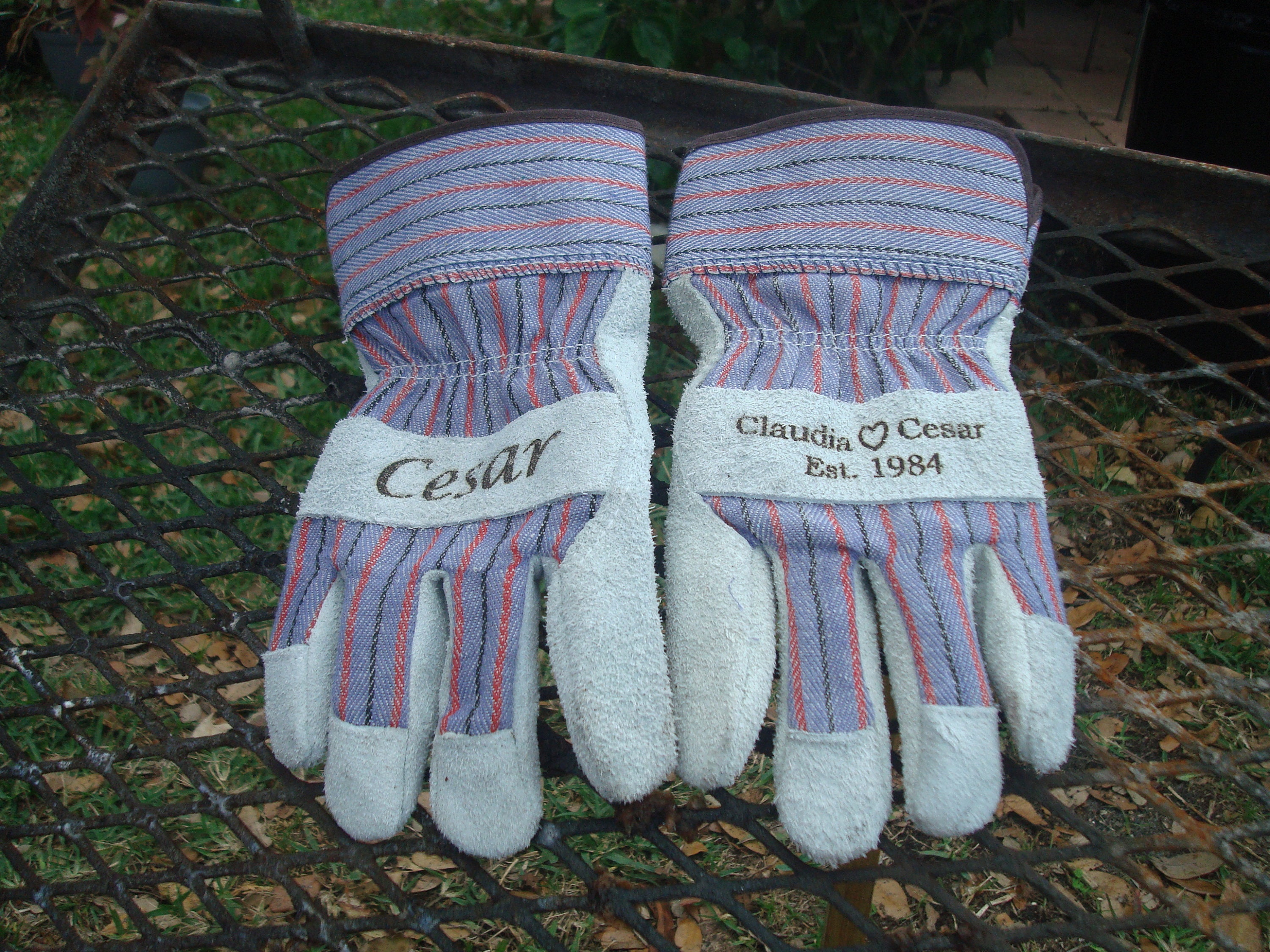 Personalized Leather Palm Safety Cuff Gloves work Gloves Etsy
