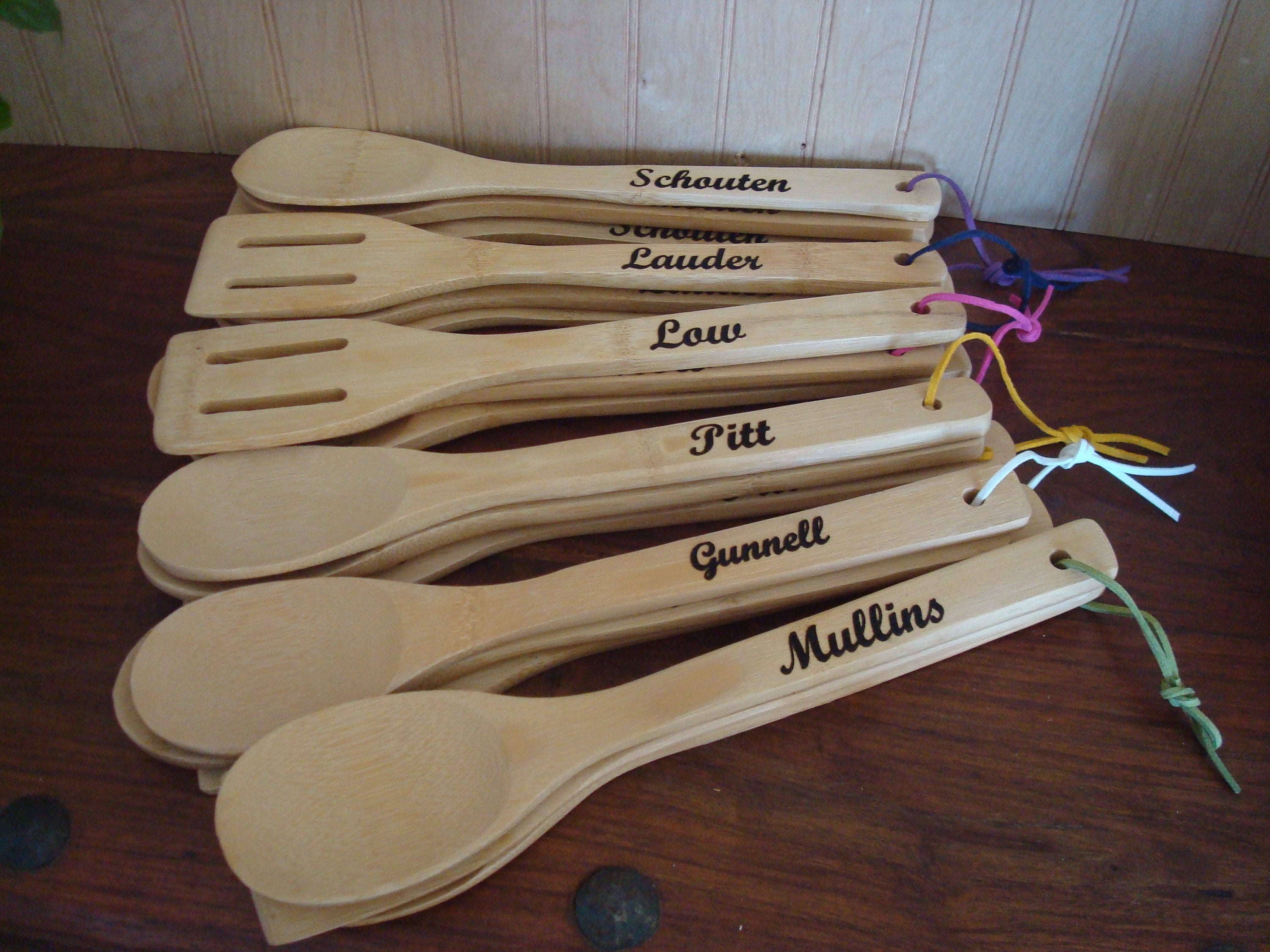3 Personalized Spatulas Custom Engraved 12 Bamboo Etsy