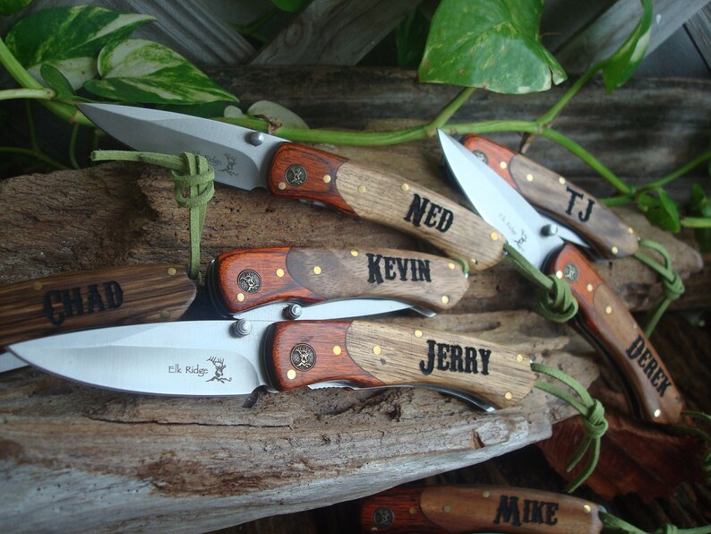 Set of 4 Personalized Knives Hunting Knife Gift for Men Etsy