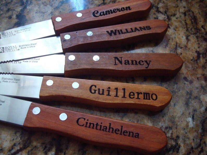 Set of 6 Personalized Steak Knives Steak Knifegroomsmen Etsy