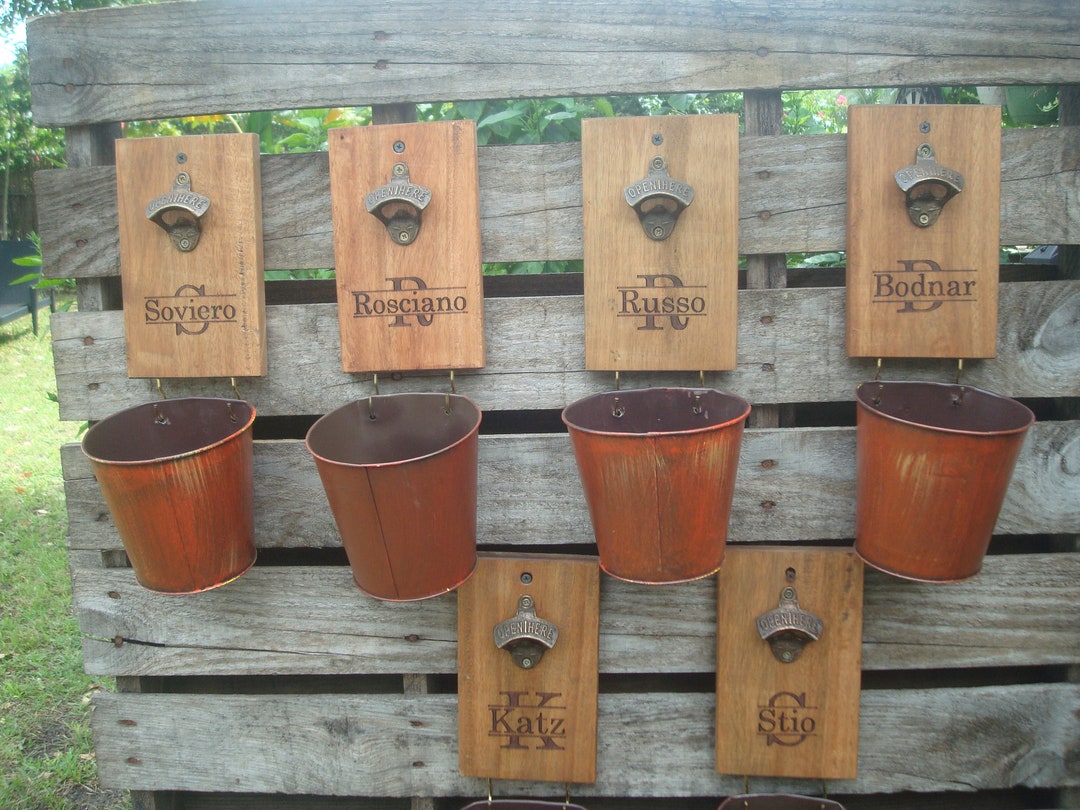 Personalized Bottle Opener, Name Monogram Message Quote, Custom Wall Opener, Best Man Gift