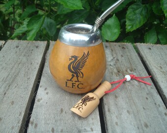 Logo Premier League Soccer, Football, Futbol- Yerba Tea, Mate + Straw + Your Text  Initial, Names  Dates  + Bonus a Spoon Yerba Mate