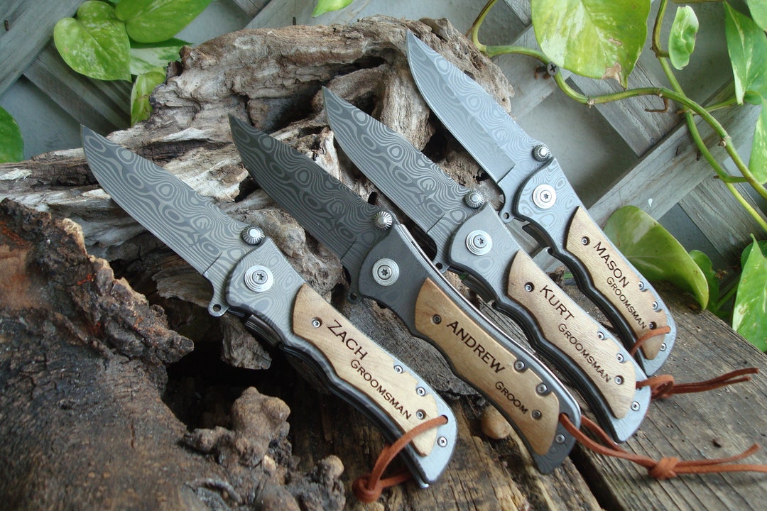 Custom, Personalized Knife, Custom Knives, Engrave Pocket, Groomsman