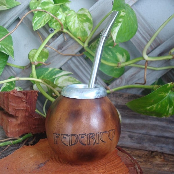 Mate Personalized, Argentina, Mate Gourd, Yerba  Straw Bombilla, Engraved Gifts Uruguay, Mate Calabaza, Dad Dift,