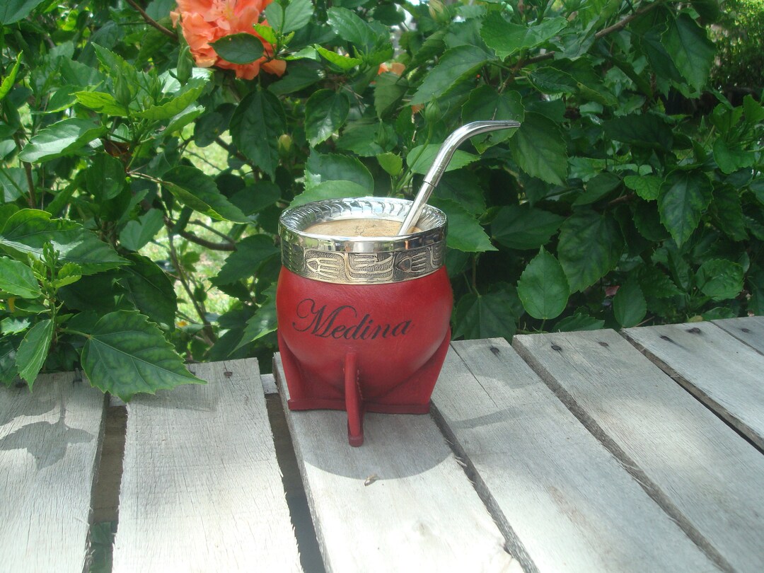 Personalized Mate IMPERIAL Leather Straw Pico De Loro Your Text or Logo ...