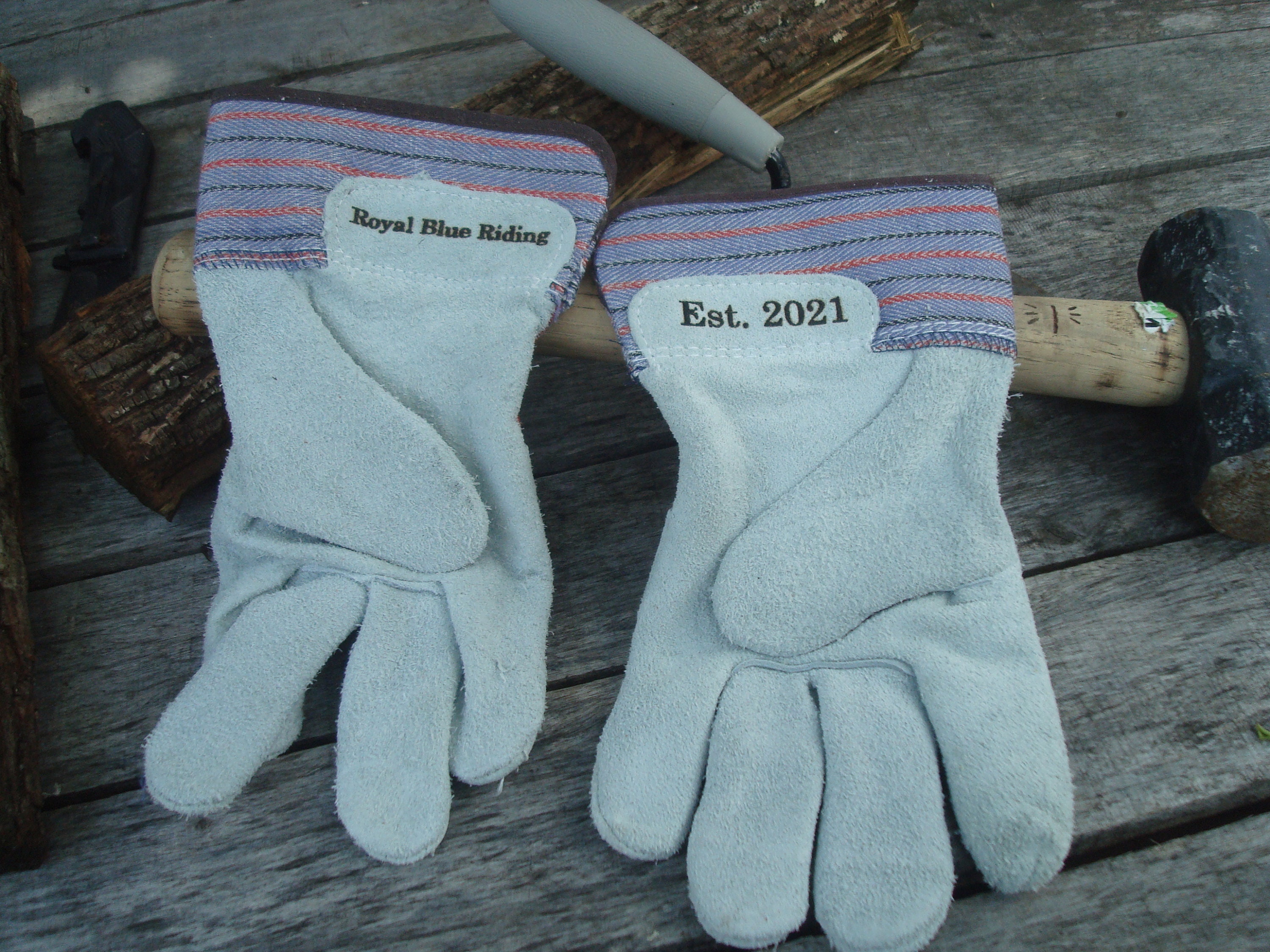 Personalized Leather Palm Safety Cuff Gloves work Gloves Etsy