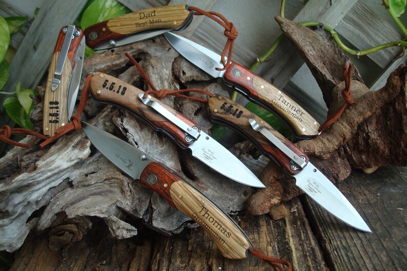 Set of 4 Personalized Knives Hunting Knife Gift for Men Etsy