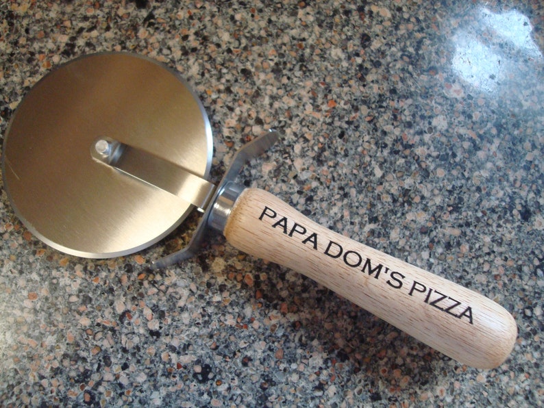 Personalized Pizza Cutter Wood Handle Pizza Cutterpizza Etsy
