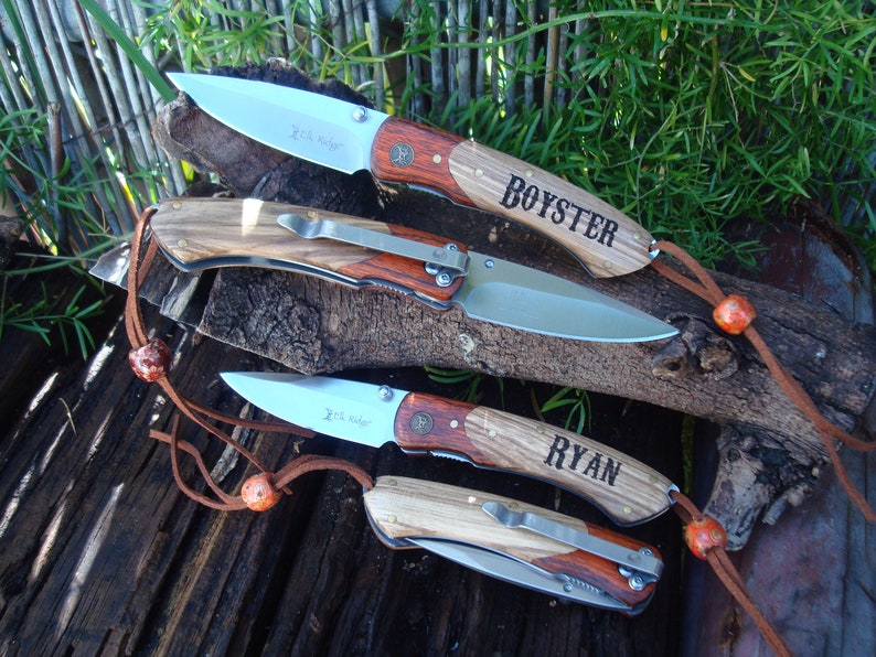 Set of 4 Personalized Knives Hunting Knife Gift for Men Etsy