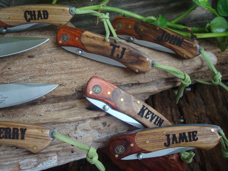 Set of 4 Personalized Knives Hunting Knife Gift for Men Etsy