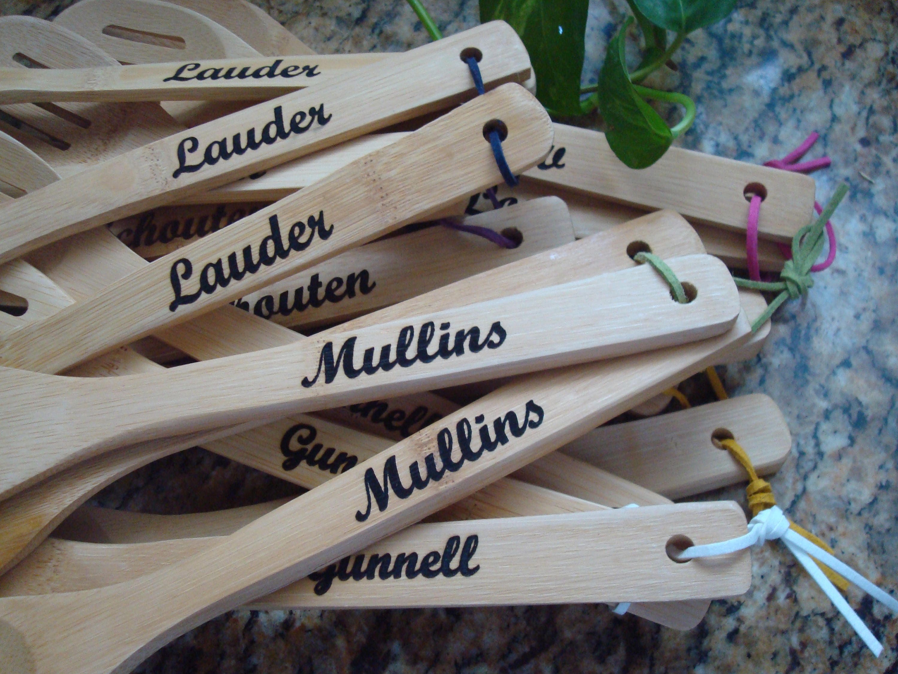 3 Personalized Spatulas Custom Engraved 12 Bamboo Etsy