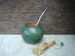 Mate Gourd Green - Mate Calabaza + Straw + Bonus Spoon for Yerba Mate and Sugar 