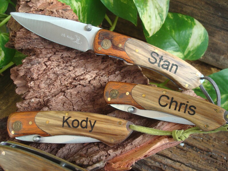 Set of 4 Personalized Knives Hunting Knife Gift for Men Etsy