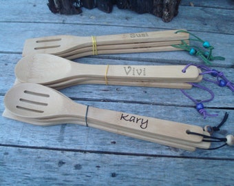 Set of 9 Personalized Kitchen Utensils, Custom Kitchen Utensils, Laser Engraved Spoon, Spatula, Serving Utensils, Kitchen Gift, Housewarming