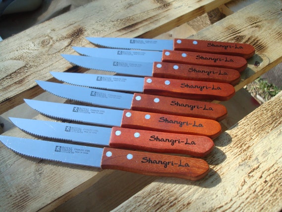 Set of 8 Personalized Steak Knives, Steak Knife , Groomsmen Gift, Wedding  Party Gift, Personalized Gifts Wood Handle Flatware Gift 089 