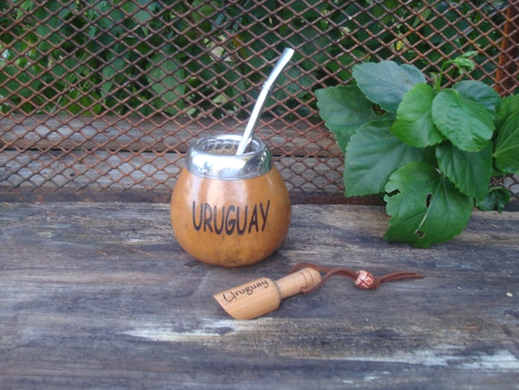Buy Mate Calabaza engraved Uruguay Gourd Mate Straw Your Text BONUS Spoon  Yerba Hand Carved Mate Calabaza Uruguayo Online in India 