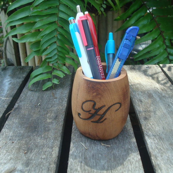 Personalized Wood Desk Pencil Pen Holder Organizer Wooden Pen Holder, Unique Gifts Custom Gift- Personalized  Desk Graduation Gifts