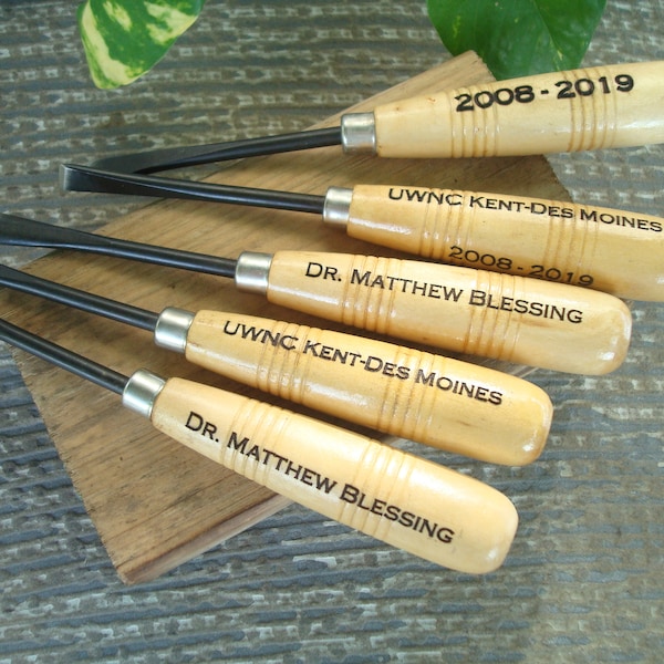 Personalized 5 PCS Wood Working Tool Carving Chisels,  Tools For Lathe Wood Cut Working, Heat treated high carbon steel, Custom set Tools
