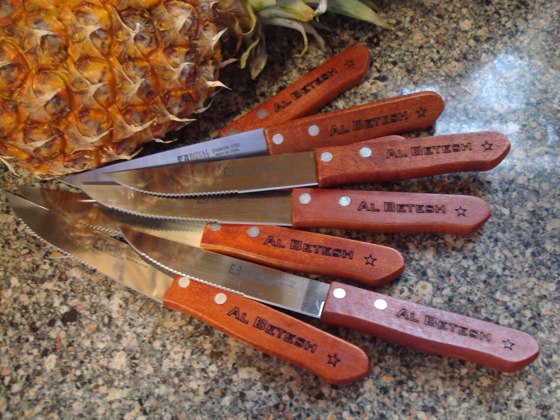 Set of 4 Personalized Steak Knives Steak Knife Groomsmen Etsy