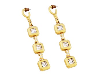 Lunette en or mat Set Crystal 3.5 « Drop Boucles d’oreilles, années 1980